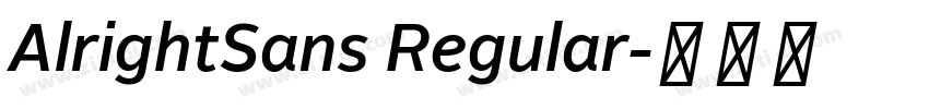 AlrightSans Regular字体转换